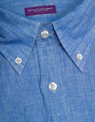 Patrick-Hellmann-Collection-100-Linen-Blue-Shirt-thumbnail-2 Patrick Hellmann Collection 100% Linen Blue Shirt thumbnail 2